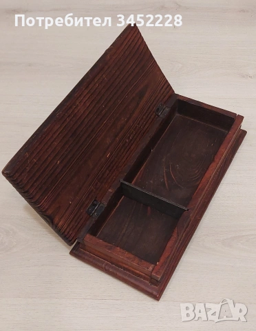 Кутия дървена винтидж капак облечен с кожа за ценители , снимка 6 - Декорация за дома - 54240133