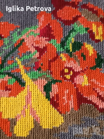 Гоблен -Ваза с цветя, снимка 6 - Гоблени - 52713905