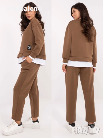 Дамски ежедневен комплект от две части с бяла вложка, 3цвята , снимка 7 - Комплекти - 52861119