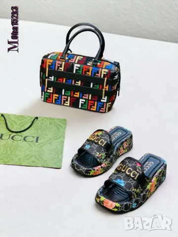 дамски чехли и чанта gucci , снимка 3 - Чанти - 46910560