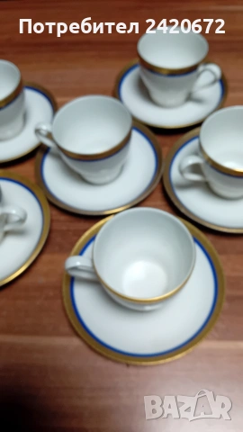 японски порцелан -чинии.Сервиз кобалт със злато Scherzer, снимка 5 - Антикварни и старинни предмети - 54076000