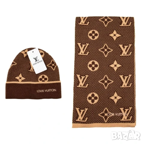 шапка и шал louis vuitton gucci , снимка 5 - Шапки - 51404206
