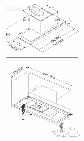 Продавам с 7год. гаранция - Eurolux абсорбатор 60см инокс нов, снимка 2 - Абсорбатори - 54167959