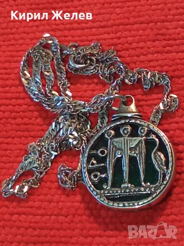 ИТАЛИАНСКИ ДАМСКИ МЕДАЛЬОН от СРЕБРО и СТЪКЛЕНА ПАСТА Paste Vitree Със СРЕБЪРНА 925 ВЕРИЖКА 25868, снимка 16 - Колиета, медальони, синджири - 49913225