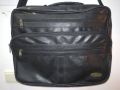 Черна кожена пътна чанта, снимка 1 - Чанти - 45451475