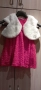 Червена рокличка и бяло болеро 86 размер, снимка 1