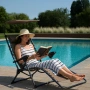 Сгъваем градински шезлонг с нулева гравитация и сенник–комфорт за пълна релаксация, снимка 4