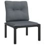 vidaXL Градински стол с възглавници черен и сив полиратан, снимка 1 - Градински мебели, декорация  - 45384971