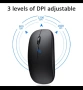 Bluetooth/Блутуут Ултратънка и преносима безжична мишка с акумулаторна батерия с тънък дизайн , снимка 11