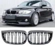 Решетки Бъбреци Двойни Черен Гланц за БМВ BMW 1 серия E81 E87 2004-2011 г., снимка 1