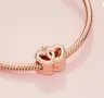 Сребърен елемент PANDORA 925 Rose Gold Crown & Entwined Hearts, снимка 2