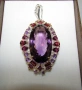 925 сребърно колие с голям аметист 50 карата, снимка 1