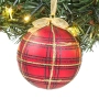 Коледна топка за елха червено каре 8 см_1184525, снимка 2