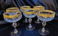 Кристални чаши със златен кант за ликьор, снимка 6
