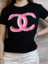 Разпродажба ! Дамска тениска черна Chanel реплика, снимка 1 - Тениски - 45680552
