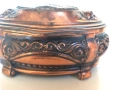 Прекрасна Стара Немска Бронзово - Медна Кутия За Бижута, снимка 6