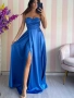 Официална синя дълга рокля, снимка 2