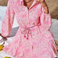 Дамска розова рокля, снимка 2 - Рокли - 45580642