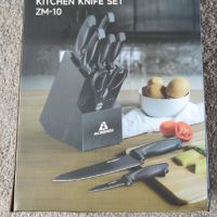 ACOQOOS Комплект ножове с блок, от неръждаема стомана от 10 части с вградена точилка, снимка 9 - Прибори за хранене, готвене и сервиране - 45633408