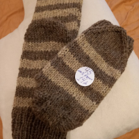 Ръчно плетени мъжки чорапи от вълна размер 45, снимка 3 - Мъжки чорапи - 44611029