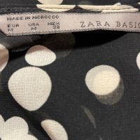Нова елегантна черно бяла риза zara Zara на точки , снимка 4 - Ризи - 45417931