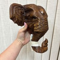Слонска глава за стена от тиково дърво, снимка 16 - Декорация за дома - 45870150
