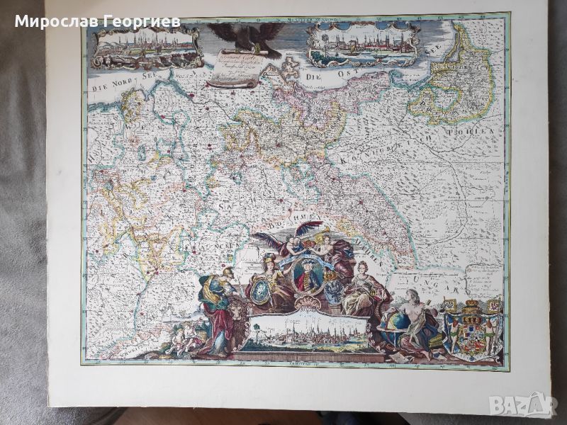 Карта на всички кралски пруски земи, голяма карта, снимка 1