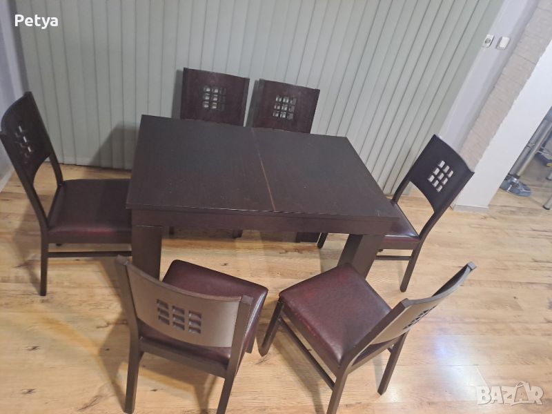 Трапезна маса + 6 стола, снимка 1