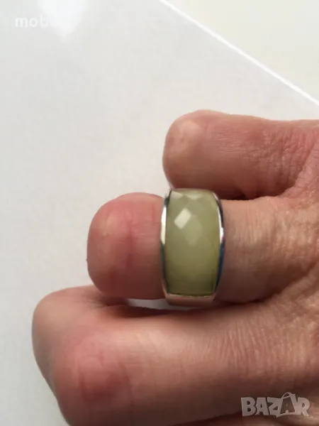 Красив сребърен пръстен с жълт камък, общо тегло 7.71г , проба 925, снимка 1