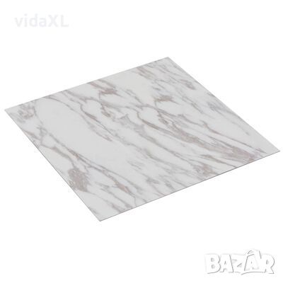 vidaXL Самозалепващи подови дъски от PVC, 5,11 м², бял мрамор(sku144872, снимка 1