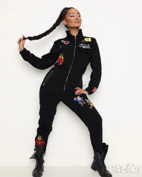  Черен цял гащеризон Djofra one size/S/M/, снимка 1