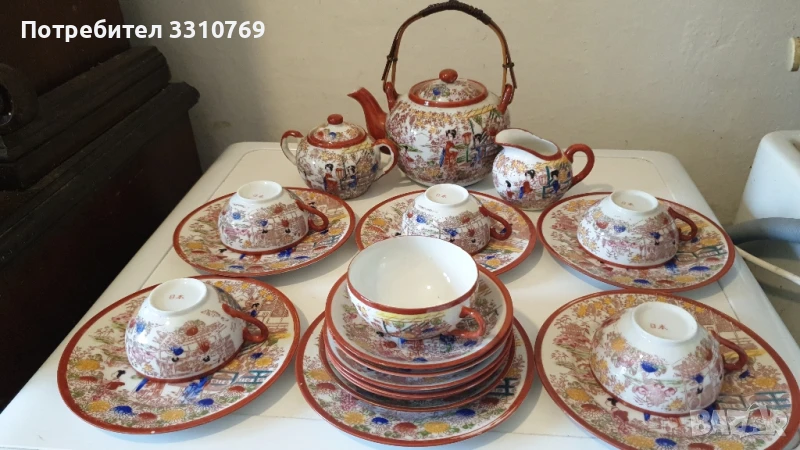 Прекрасен японски порцеланов сервиз за чай. , снимка 1