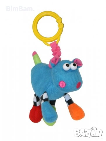 Забавна бебешка плюшена играчка Трептяща кравичка с клипс / Lorelli Toys, снимка 1