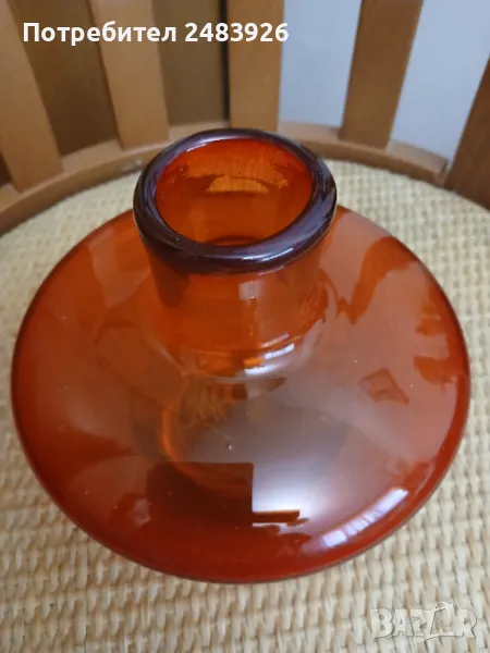Стъклена ваза червена, снимка 1