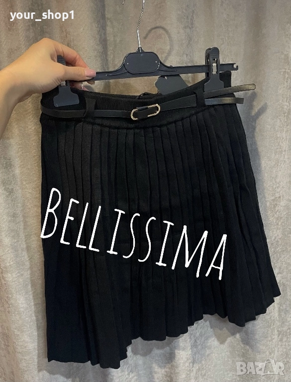 Различни модели дамска къса пола плисе финно машинно плетиво , снимка 1