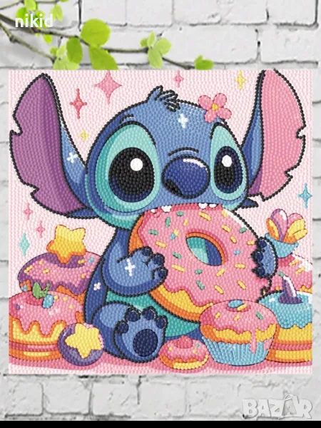 Стич stitch с поничка детски 5D гоблен диамантен картина мозайка за направа по схема с камъчета , снимка 1