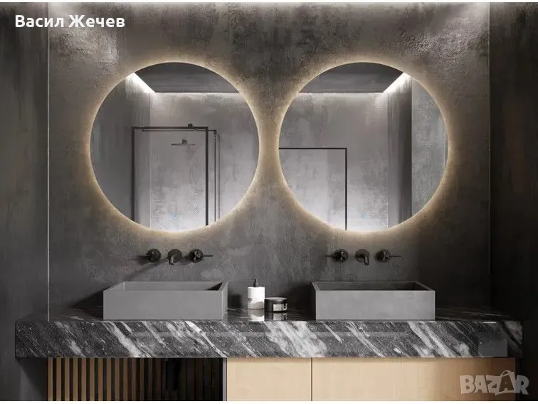 Огледало за баня, Кръг ф100, LED осветление 4000К, снимка 1