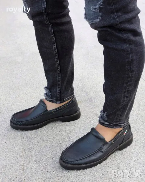 Мъжки обувки - черна кожа, снимка 1