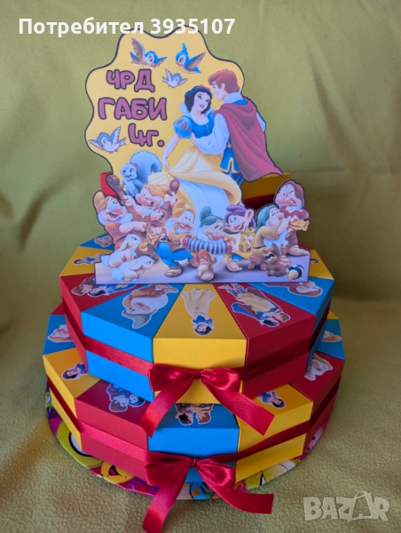Картонена торта Снежанка, снимка 1