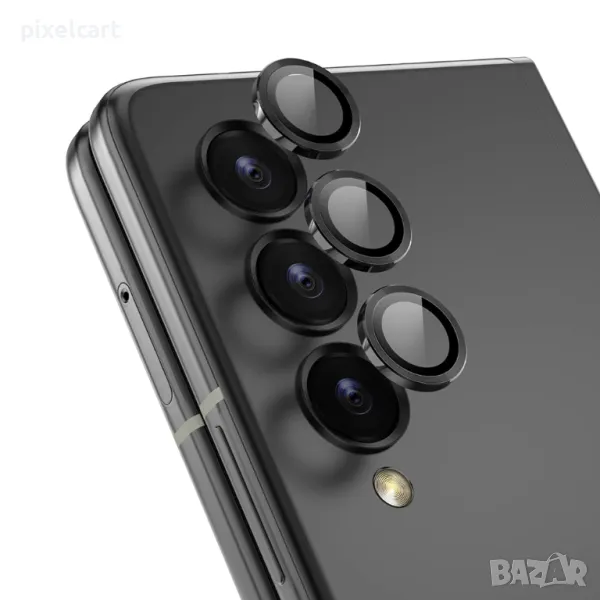 3D Стъклен Протектор за камерата на Samsung Galaxy Z Fold 5, Черен, снимка 1