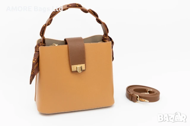 Класическа дамска чанта AMORE Isabella - Beige, снимка 5 - Чанти - 50657687