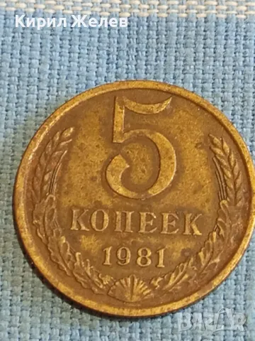 Стара монета 5 копейки 1981г. СССР рядка за КОЛЕКЦИЯ ДЕКОРАЦИЯ 75811, снимка 1 - Нумизматика и бонистика - 48208070