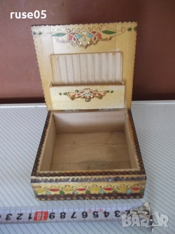 Кутия дървена за цигари пирографирана