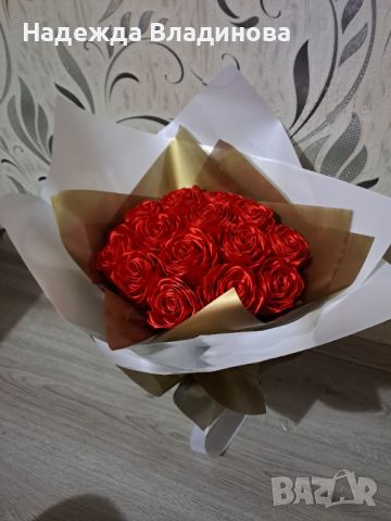 Вечни букети от сатенени рози, снимка 6 - Други - 45906695