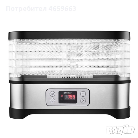 Дехидратор за храна, плодове, зеленчуци, гъби Ruhhy, Уред за сушене,LCD дисплей, Голям капацитет 10л, снимка 7 - Други - 52547236