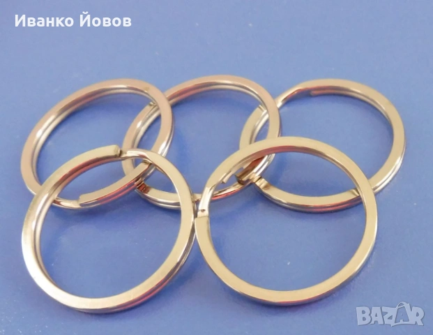 Халки за ключове, ключодържатели, декупаж, неръждаеми, стоманени, Ø30 мм, плоски, снимка 8 - Други стоки за дома - 53241258