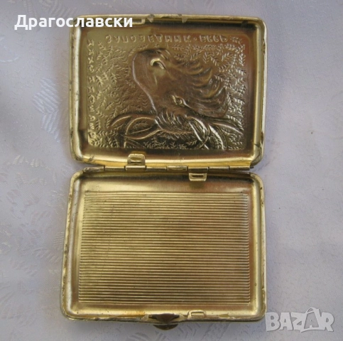 Табакери: Стара посребрена табакера, руска с лос, месингова с коне, снимка 7 - Други - 42511050