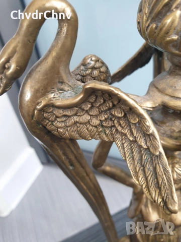 Франция 19ти век/58см-5кг/голям стар настолен бароков бронзов свещник, снимка 12 - Декорация за дома - 54166122