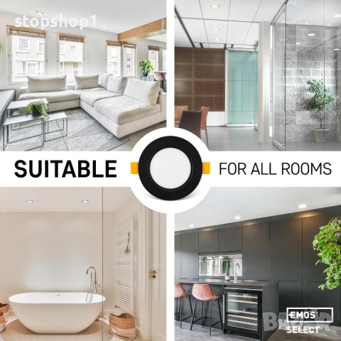 EMOS LED луничка 4.5w,345lm,2700-4000 k IP65, снимка 3 - Лампи за баня - 53859554