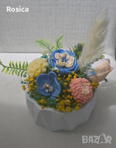 Сапунени цветя, снимка 15 - Подаръци за кръщене - 51537682